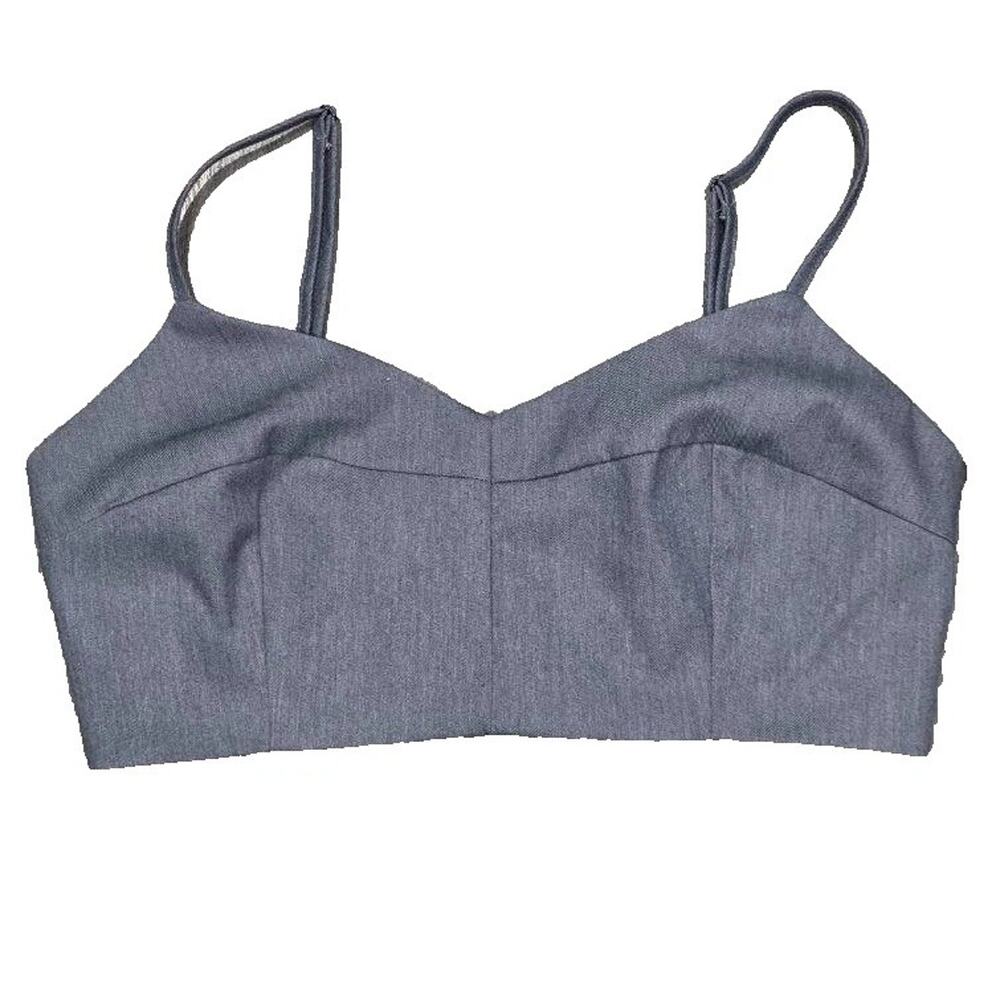 RE:NAMED Balcony Bralette Y2K Top Gray Small A003763
